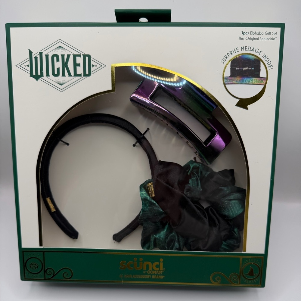 Wicked 3 piece Hair Accessory Gift Set NiB